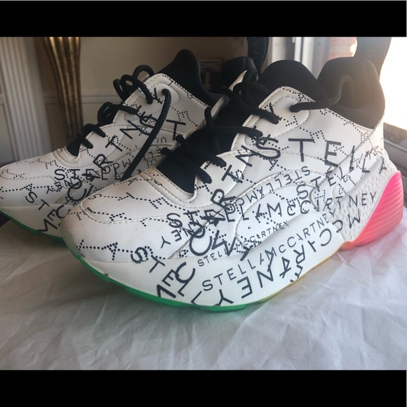 STELLA McCARTNEY Faux Leather Eclypse Monogram Sneaker, Logo Print - Picture 2 of 9